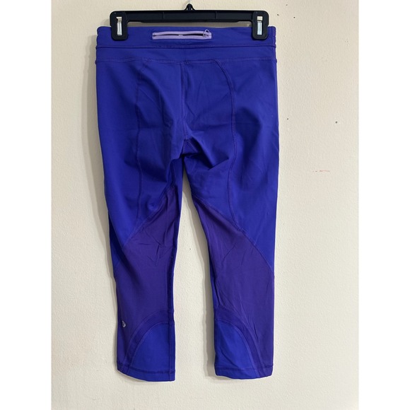 Lululemon Purple Crop Leggings Athletic Yoga‎ Running Pants with Pocket - Picture 6 of 8